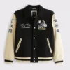 Pittsburgh Steelers Black And OFF White Varsity Jacket