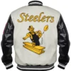 Pittsburgh Steelers Classic Varsity Cream And Black Jacket
