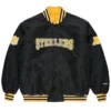Pittsburgh Steelers Golf Wang 2025 Black Satin Full Snap Bomber Jacket