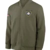Pittsburgh Steelers Sideline Full Zip Green Bomber Jacket