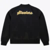 Pittsburgh Steelers Throwback Graphics Full Snap Black Satin Jacket
