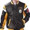 Pittsburgh Steelers Zip Up Varsity Leather Jacket