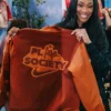Playa Society x Nike Leather Sleeves Varsity Jacket