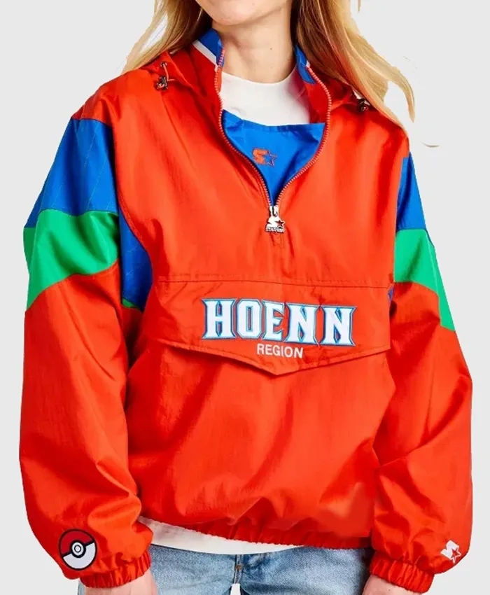 Pokemon Hoenn Region Starter Red Hooded Pullover Jacket