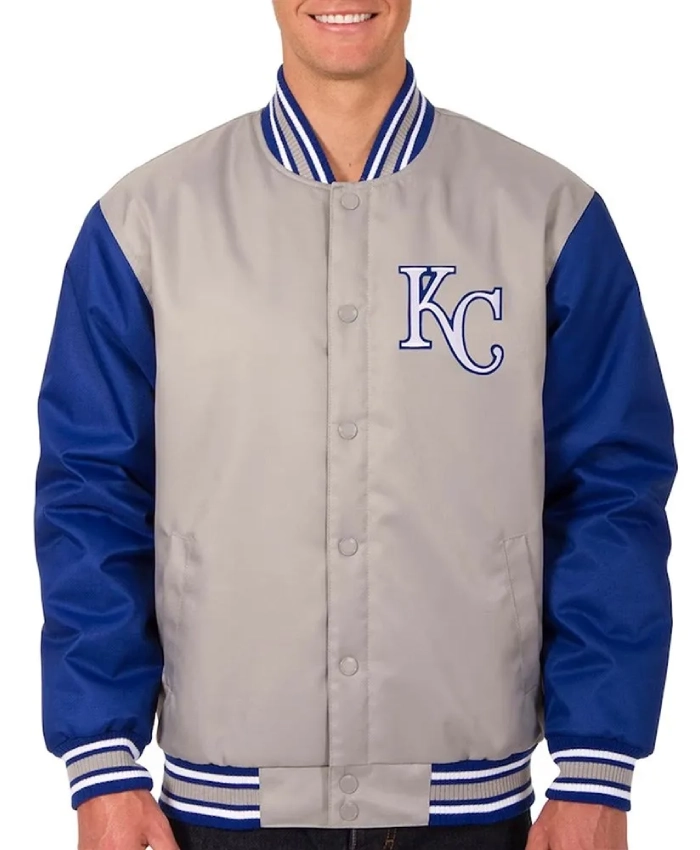 Poly Twill Kansas City Royals GrayRoyal Jacket