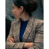 Ponies S01 Emilia Clarke Tweed Plaid Blazer