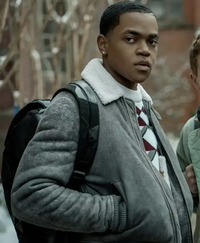 Power Book II Ghost S02 Tariq St Patrick Grey Fur Jacket