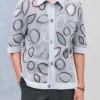 Press Junket 2025 Leo Woodall Leaf Grey Print Shirt
