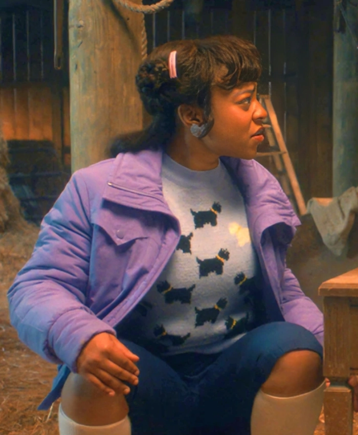 Priah Ferguson Stranger Things S05 Erica Sinclair Purple Jacket