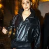 Primetime Emmy Awards Afterparty 2025 Cristin Milioti Oversized Black Leather Bomber Jacket