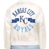 Printed Logo Kansas City Royals Full Snap Satin Jacket