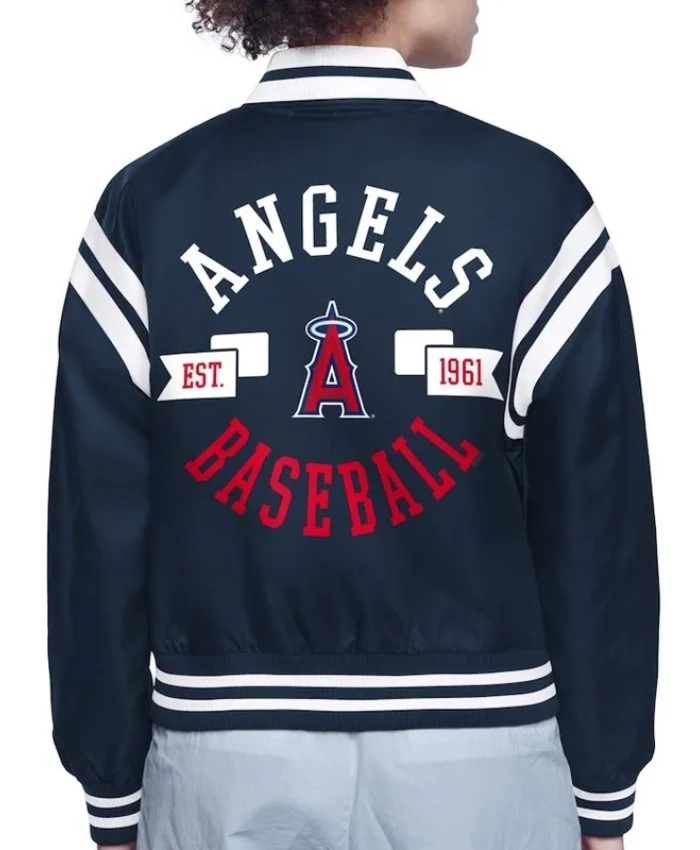 Printed Logo Los Angeles Angels Varsity Satin Jacket