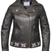 Buy Purple Rose Leather Jacket
