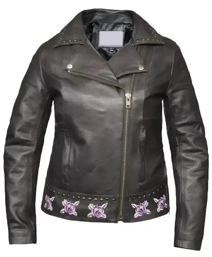Buy Purple Rose Leather Jacket