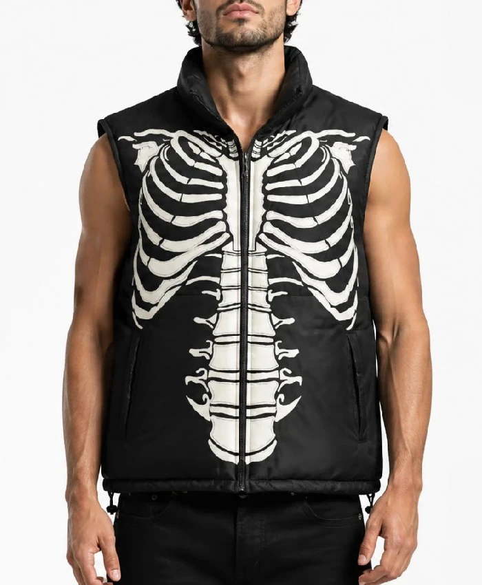RARE Vilanto Skeleton Leather Vest Mens