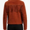 Ransom Canyon Season 2 Minka Kelly Fringe Suede Jacket Women