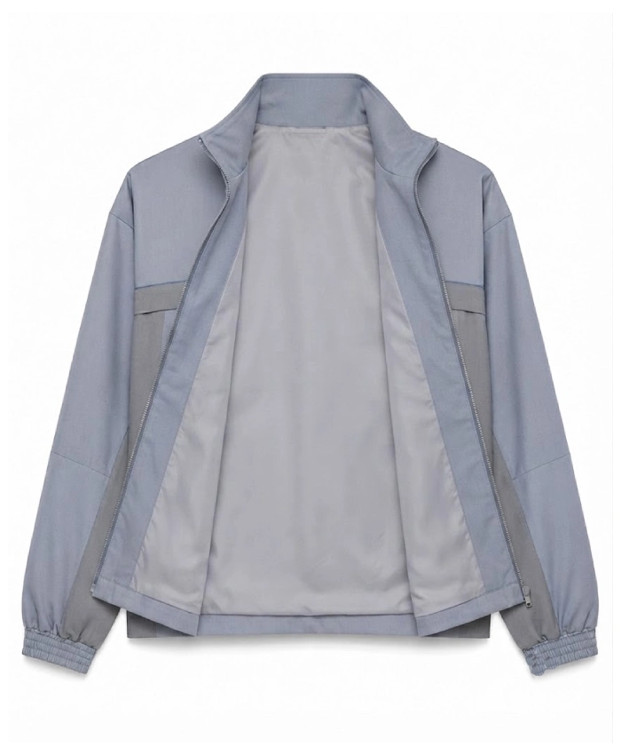 Rapper Drake New York City Prada Mohair Grey Wool Track Jacket Sale