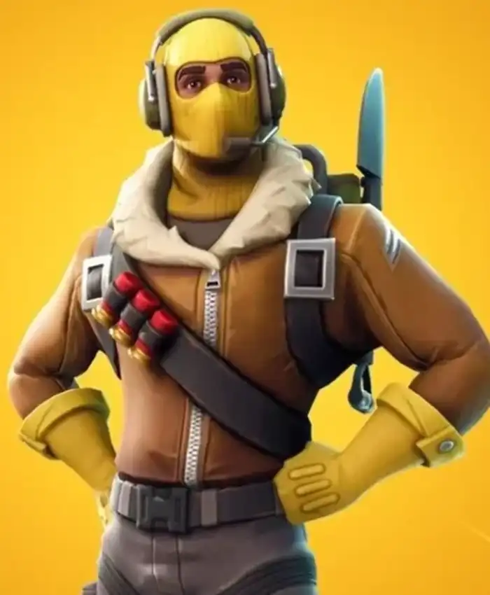 Raptor Fortnite Game Brown Leather Jacket