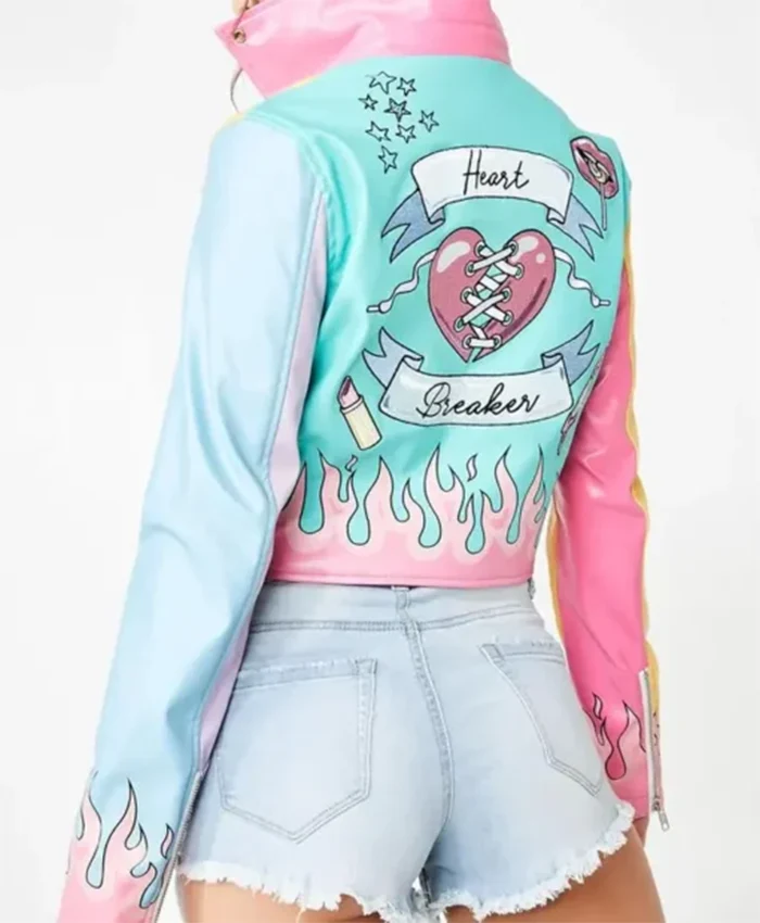 Ravens Home S04 Sasha Pastel Moto Leather Jacket - Image 3