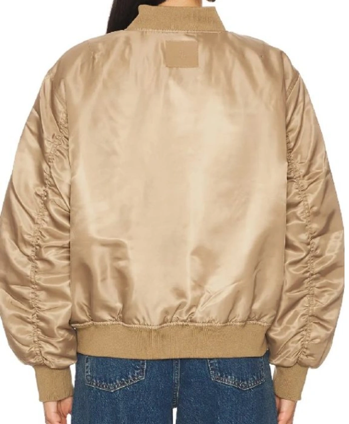 Real Housewives Of Orange County S20 Jennifer Pedranti Tan MA1 Satin Bomber Jacket