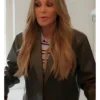 Real Housewives Of Orange County S20 Tamra Judge Dark Brown Cropped Leather Blazer