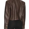 Real Housewives Of Orange County S20 Tamra Judge Dark Brown Cropped Leather Blazer Jacket