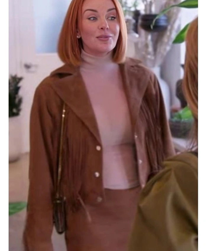 Real Housewives Of Salt Lake City Whitney Rose Brown Suede Fringe Jacket