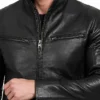 Real Leather Black Biker Style Jacket Men