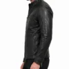 Real Leather Black Biker Style Jacket Mens