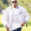 Real Madrid Superstar Kylian Mbappe Christian White Dior Varsity Bomber Jacket
