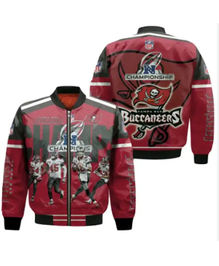 Reba Weber Tampa Bay Buccaneers Red Printed Bomber Jacket