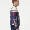 Red Bull Racing Themed Blue Motorcycle Leather Jacket