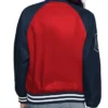 RedNavy Cleveland Guardians Home Run Full Snap Varsity Satin Jacket