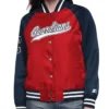 RedNavy Cleveland Guardians Home Run Varsity Satin Jacket