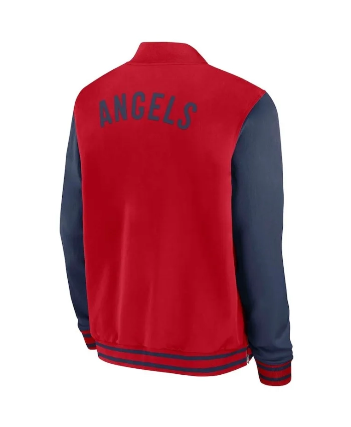 RedNavy Los Angeles Angels Collection Dugout Full Zip Bomber Jacket