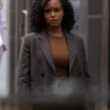 Renee Curr Law And Order SVU S27 Aime Donna Kelly Cropped Textured Blazer