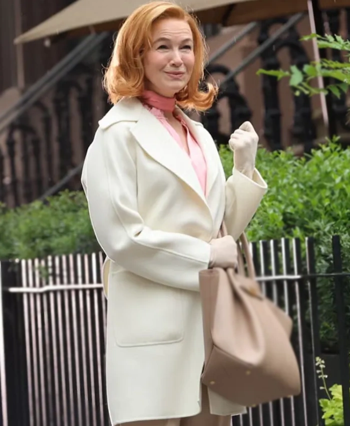 Renee Zellweger Only Murders In The Building S5 White Wool Coat Buy Now