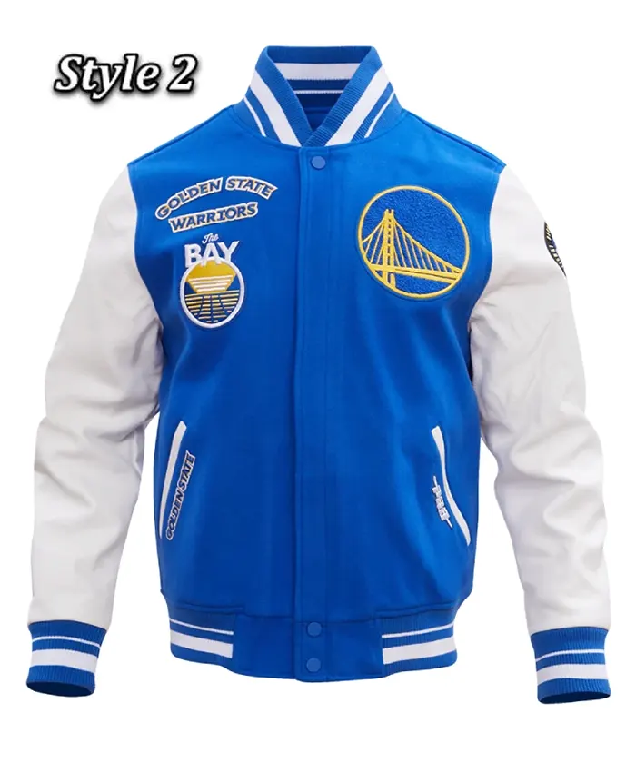 Retro Classic Golden State Warriors Rib Wool Varsity Jacket 1