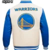 Retro Golden State Warriors Classic Rib Varsity Jacket Back