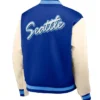 Rewind Legacy Seattle Seahawks Bomber Jacket In Black And Blue