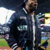 Richard Sherman Championship Series Seattle Mariners Navy Full Zip Bomber Jacket
