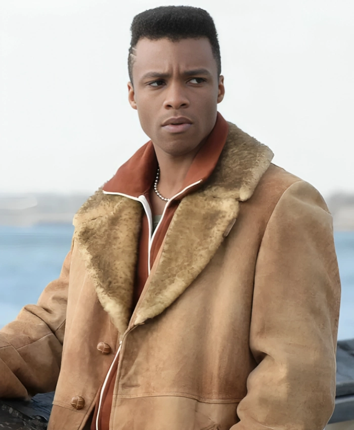 Ricky Pose Season 03 Dyllon Burnside Brown Leather Shearling Jacket