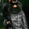 Rihanna Giorgio Baldi Restaurant Black Leather Jacket
