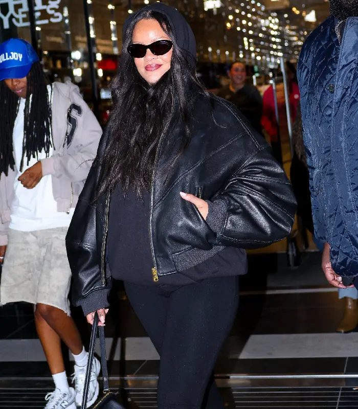 Rihanna Paris Black Oversized Jackets