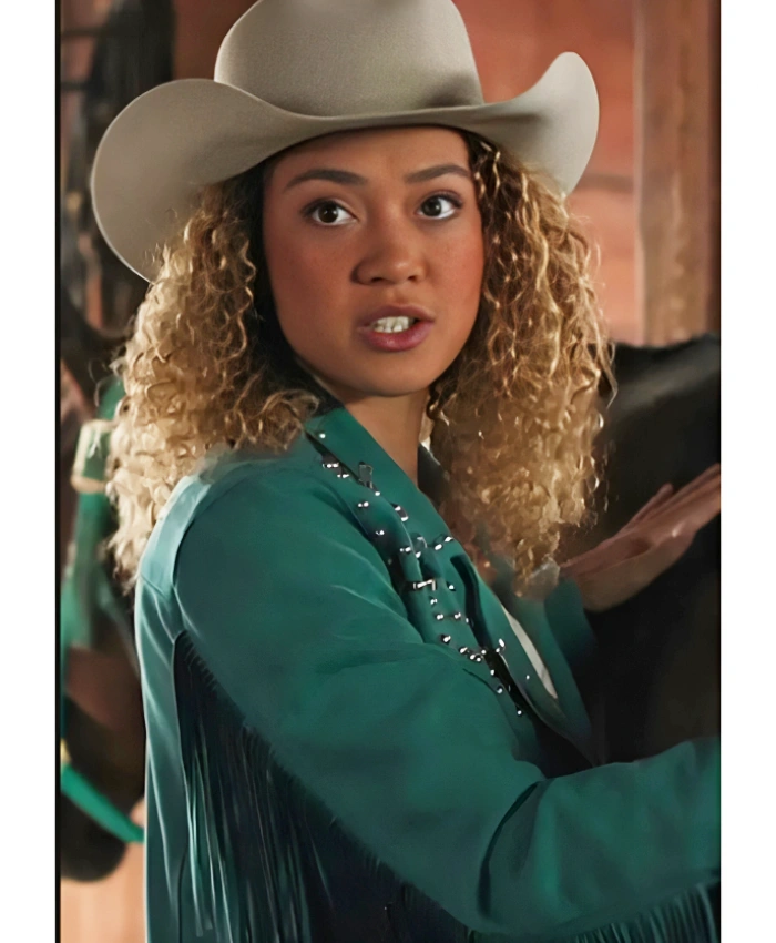 River TV Series Heartland S19 Kamaia Fairburn Fringe Suede Jacket