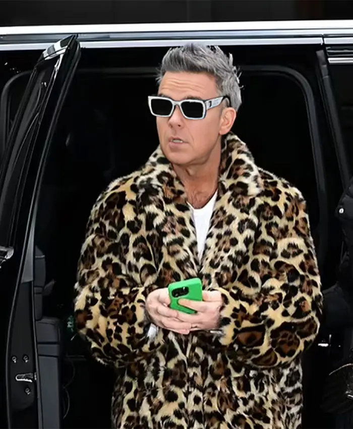 Robbie Williams Leopard Printed Coat