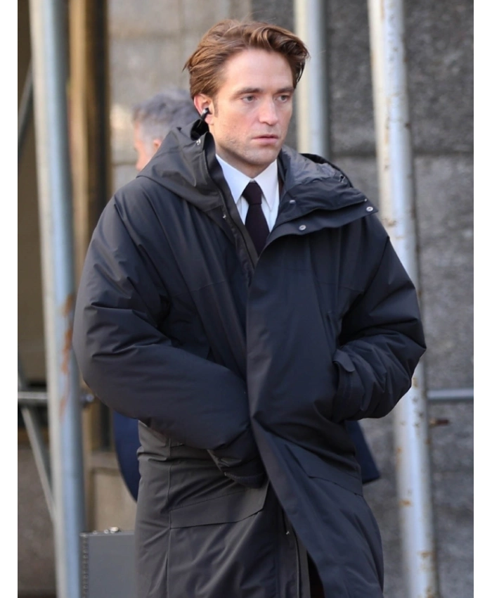 Robert Pattinson Here Comes The Flood 2025 Black Parka Coat