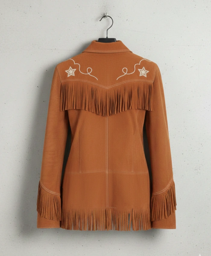 Rock A Retro Rodeo Brown Fringed Suede Jacket