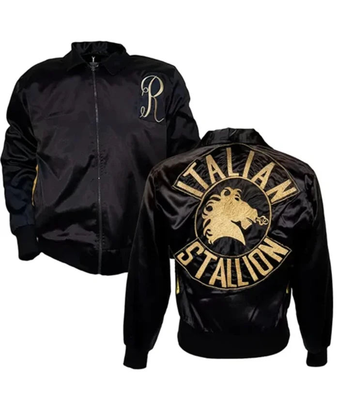 Rocky III Italian Stallion Black Bomber Jacket