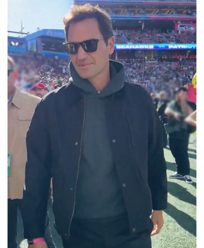 Roger Federer Super Bowl 2026 Black Jacket
